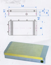 Permanent magnetic chuck with six face 120N/cm².